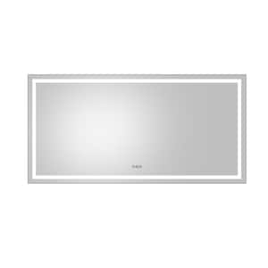 36 in. W x 72 in. H Rectangular Frameless Wall Mounted Anti-Fog Dimmable LED Bathroom Vanity Mirror