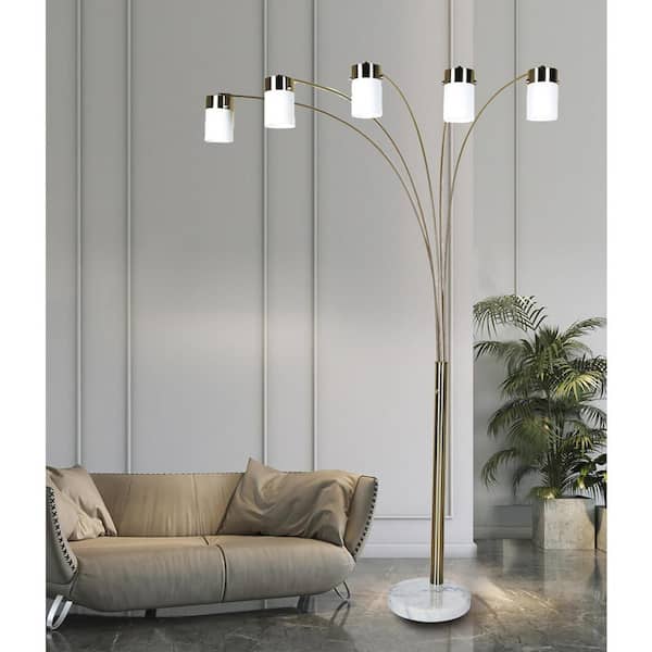 ORE International 84 in. Brushed Steel Arch Silver Floor