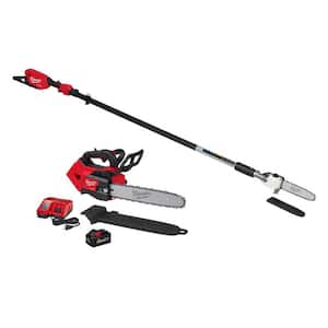 M18 FUEL 10 in. 18V Brushless Electric Cordless Telescoping Pole Saw w/14 in. Top Handle Chainsaw Kit (2-Tool)