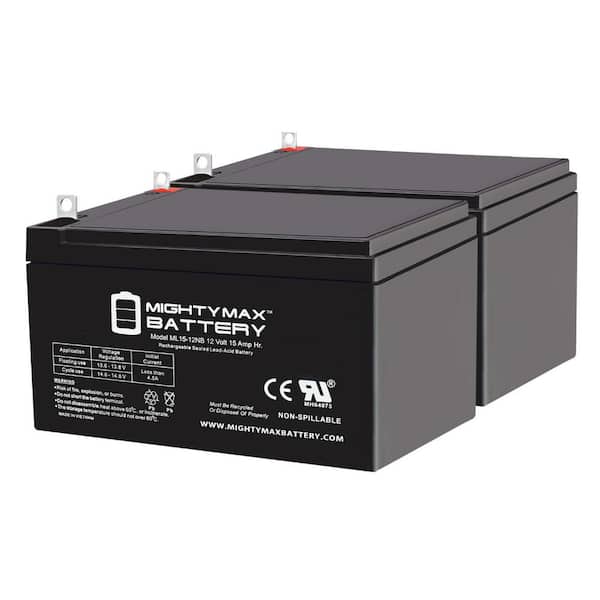 MIGHTY MAX BATTERY ML15-12NB 12V 15AH Replacement Battery Compatible with Pride Mobility SC41 Dash Scooter - 2 Pack