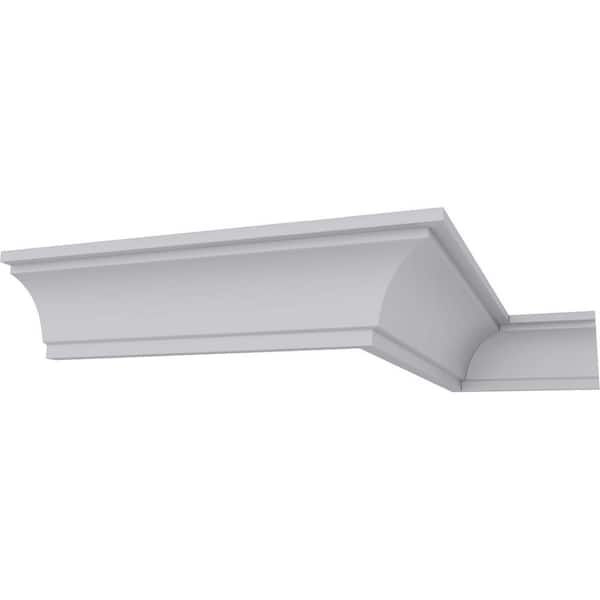 Ekena Millwork 1-1/2 in. x 1-1/2 in. x 94-1/2 in. Polyurethane Tyrone Smooth Crown Moulding