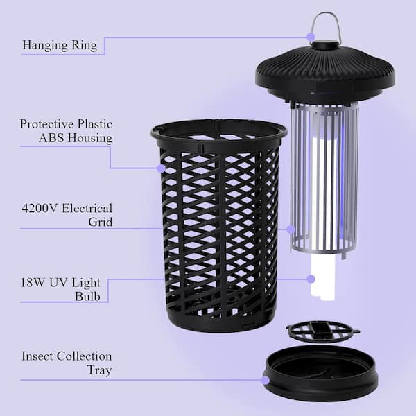 Cubilan Bug Zapper Outdoor Indoor, Electronic Mosquito Killer Lantern,  Waterproof Fly Trap Insect Killer Repellent B09SB2TWC8 - The Home Depot