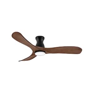 Swell Flush Illuminated 56.0 in. Indoor/Outdoor Integrated LED Matte Black Ceiling Fan with Remote Control