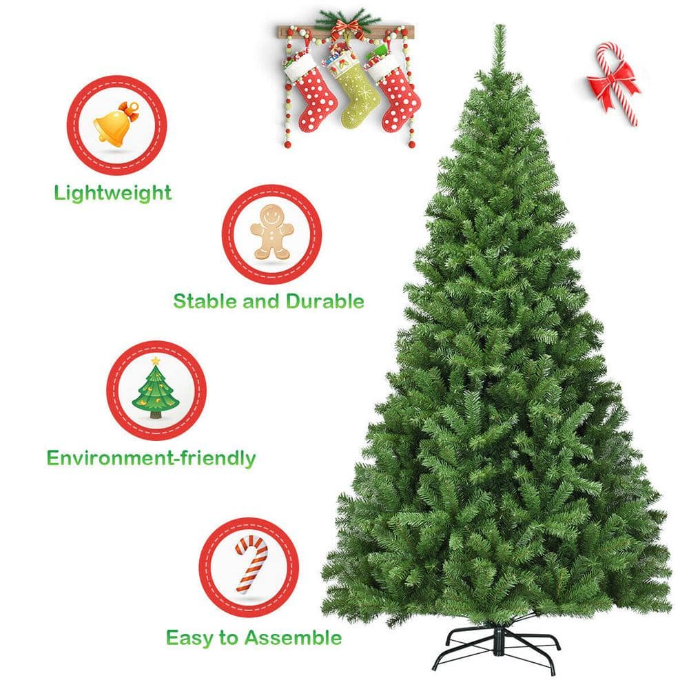 7.5-Foot Green PVC Christmas Tree with Metal Stand