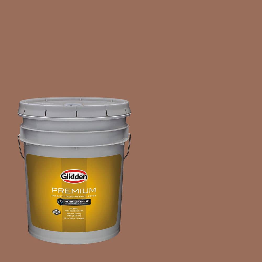 Prairie Dusters Color Glidden Premium 5 gal. PPG1071-6 Prairie Fire Satin Exterior Latex ...
