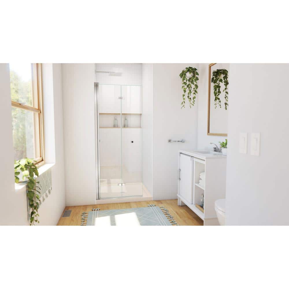 Aqua-Q Fold 32" Chrome Frameless Bifold Shower Kit