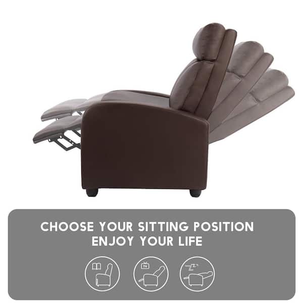 FDW Recliner Chair for Living Room Home Theater Seating Single Reclining  Sofa Lounge with Padded Seat Backrest (Black)