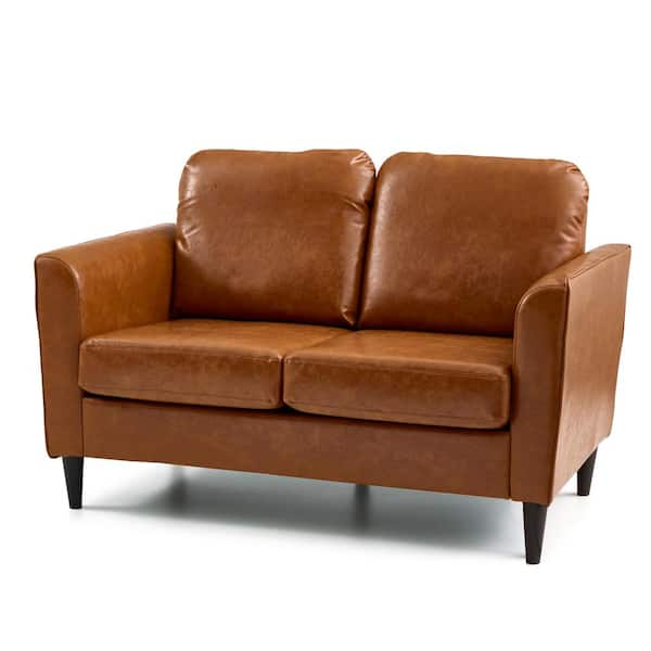 2 seater leather effect tub sofa