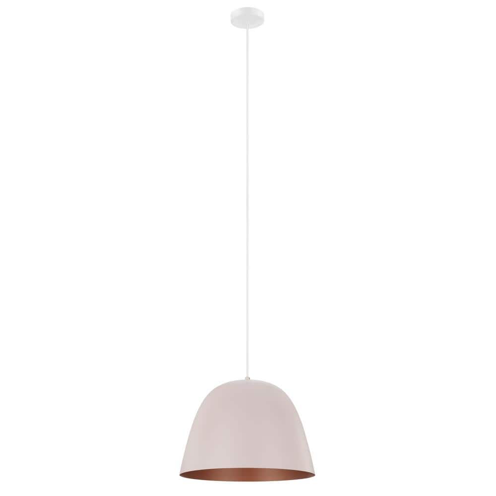 204078A-Eglo Lighting-Coretto-P - 1-Light Pendant - Pastel Apricot and Copper  Apricot/Copper Finish