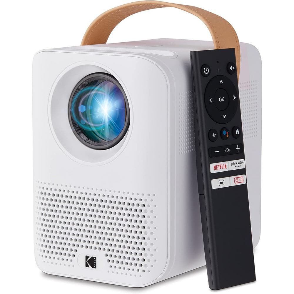 FLIK HD9 Smart Projector, Native 1920 x 1080, White Portable Mini Projector