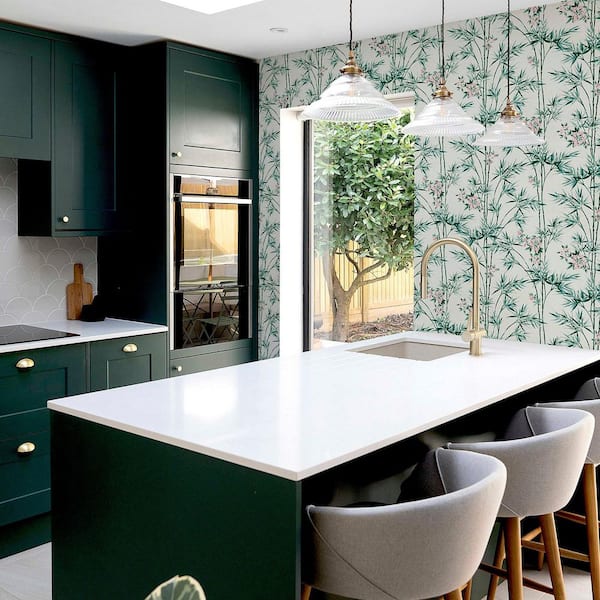 Ayumi Green Bamboo Wallpaper Sample