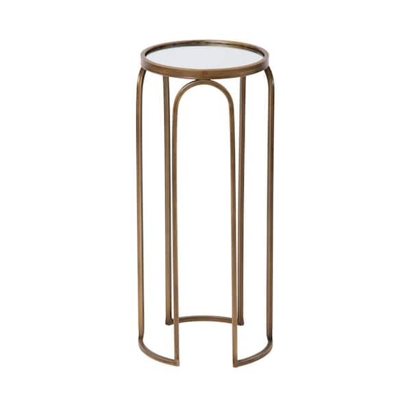 Kate and Laurel Pomeroy 10.25 in. Gold Round Metal Glam End Table