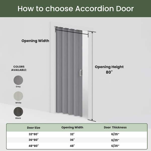 SOCBAZZAR 36 in. x 80 in. Gray Finished PVC Interior Folding
