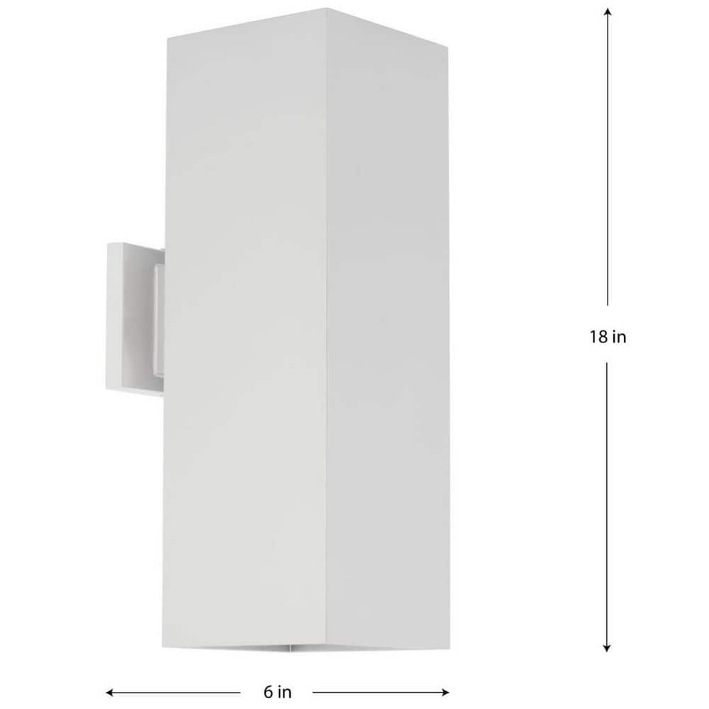 White Aluminum 18" Outdoor Square Wall Light