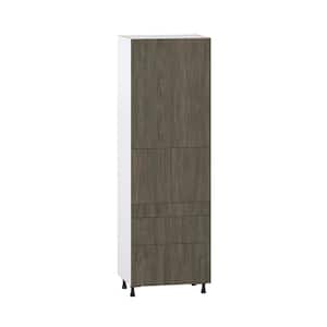 30 in. W x 94.5 in. H x 24 in. D Medora Textured Slab Walnut Assembled Pantry Kitchen Cabinet with 5-Drawers