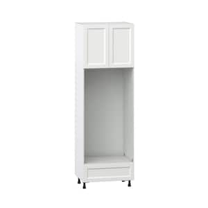 30 in. W x 94.5 in. H x 24 in. D Alton Painted Bright White Recessed Assembled Pantry Micro/Oven Cabinet with Drawer