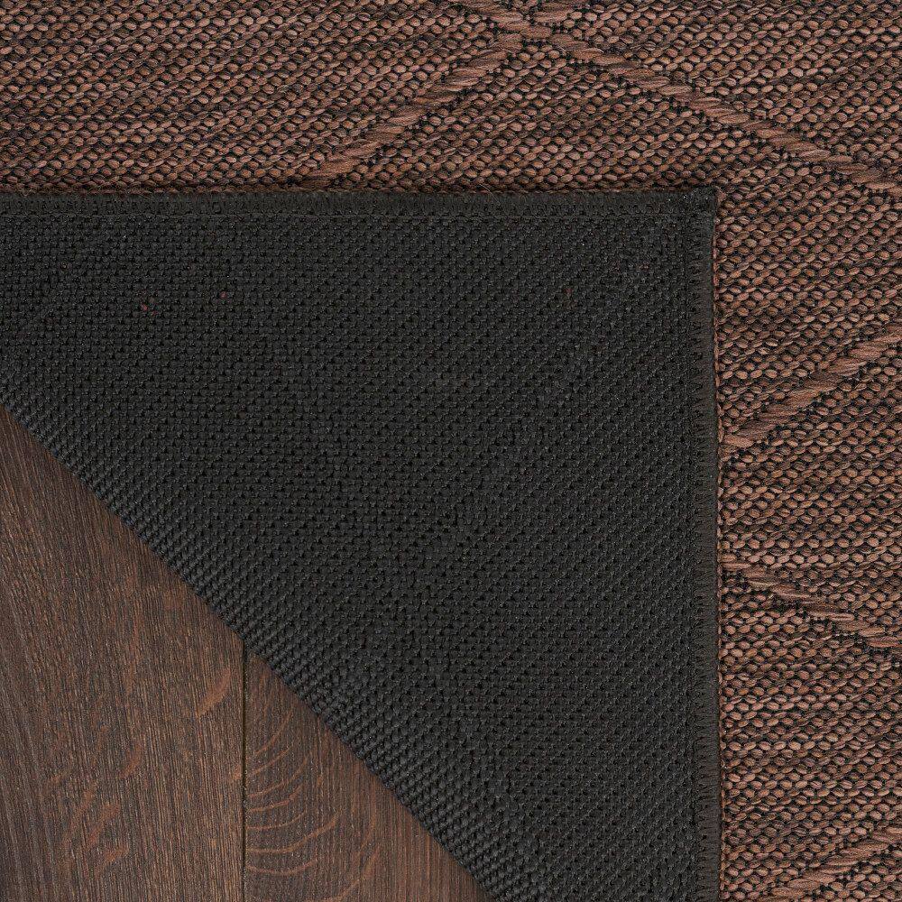 Mocha Geometric Non-Slip Washable 6' x 9' Synthetic Rug