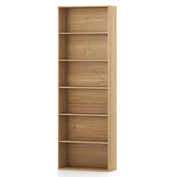 Bunpeony 70 in. H 6-Tier Freestanding Bookcase with 6 Open Shelves and ...