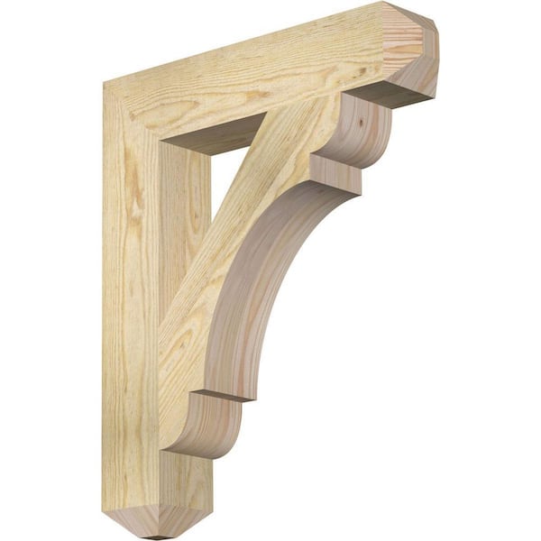 Ekena Millwork 4 in. x 24 in. x 20 in. Douglas Fir Olympic Craftsman Rough Sawn Bracket