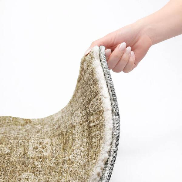 Dream Shag Premium Machine Washable Abstract ADS637 Brown 8 ft. x 8 ft. Round Rug
