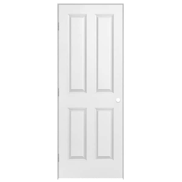 Masonite 24 in. x 80 in. 4-Panel Right-Handed Hollow-Core Smooth Primed Composite Single Prehung Interior Door