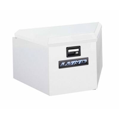 34 in White Aluminum Trailer Tongue Truck Tool Box with mounting hardware and keys included