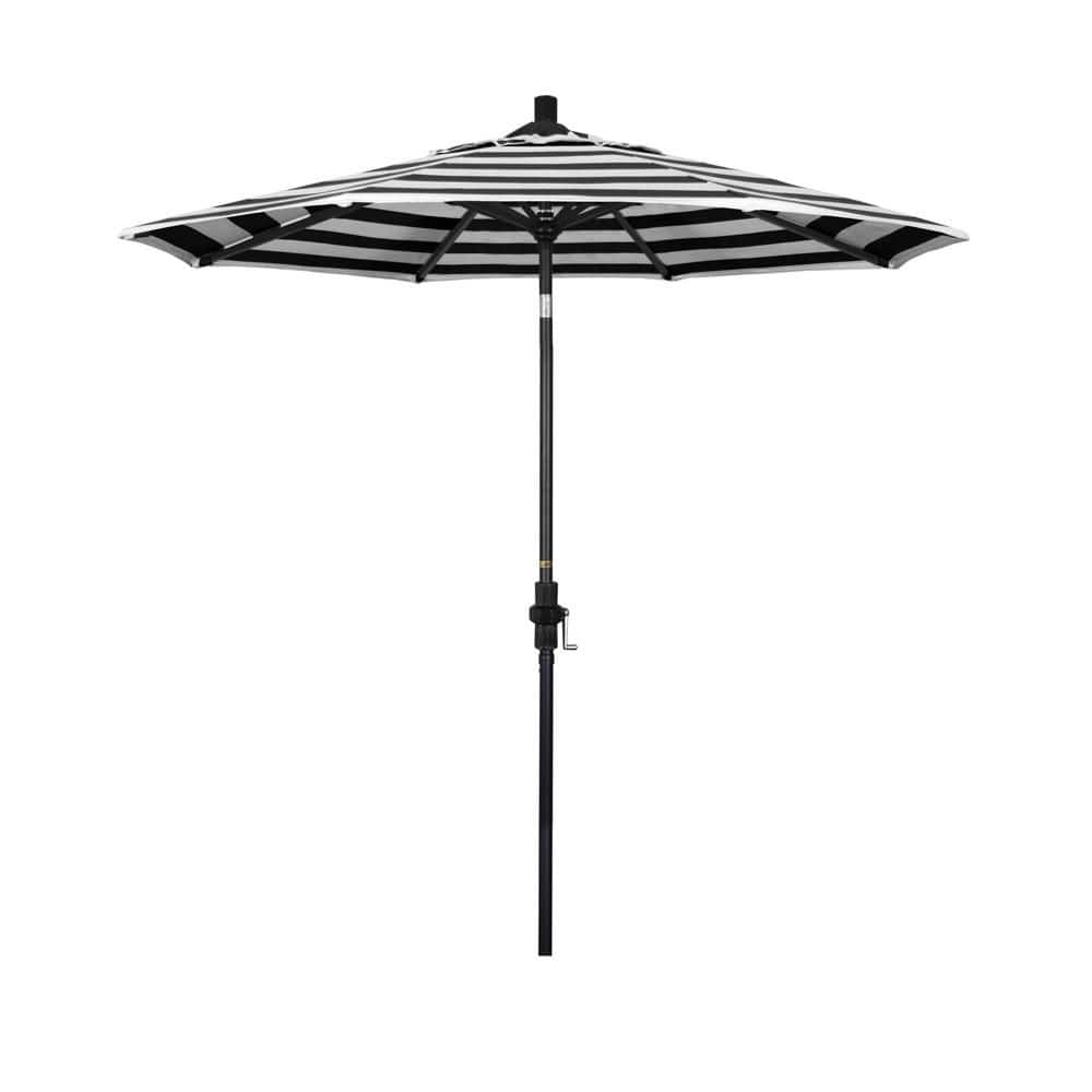 7.5 ft. Black Aluminum Market Patio Umbrella with Collar Tilt Crank Lift in Cabana Classic Sunbrella price history on PriceWatchPro