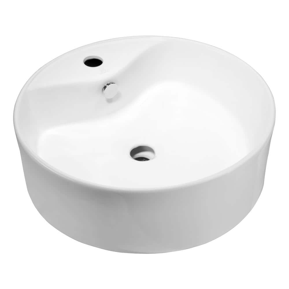 Vitruvius Series 19 in. L x 19 in. W 1-Hole Deck Mount Round Non-Porous Bat