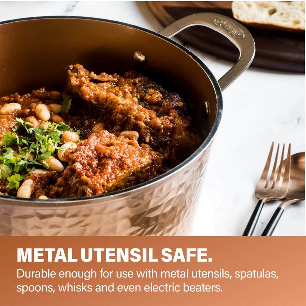 Hammered Copper 15-Piece Nonstick Aluminum Cookware and Bakeware Set