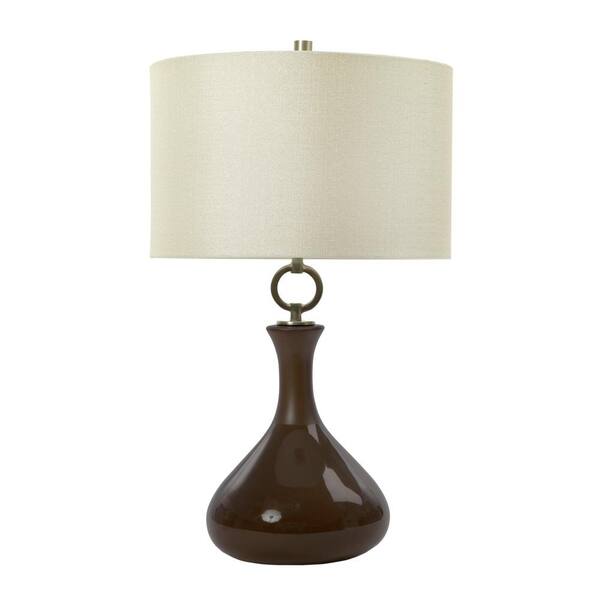 Fangio Lighting 27 in. Ceramic Table Lamp with Matte and Gloss Dark Roast