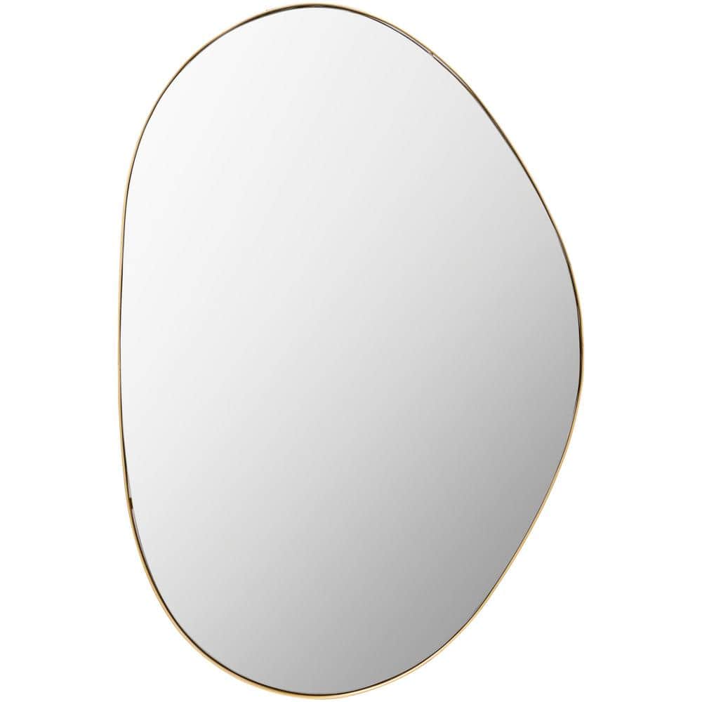 Aamnah 24 in. W x 36 in. H Gold Framed Decorative Mirror