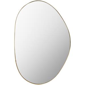 Aamnah 24 in. W x 36 in. H Gold Framed Decorative Mirror