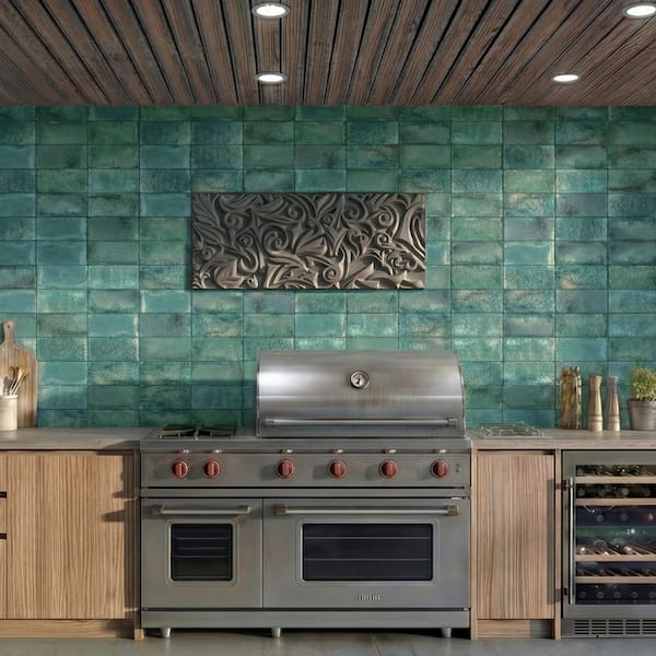 Atelier Volcan Green 5 in. x 9 in. Porcelain Floor and Wall Tile (5.38 sq. ft. /Case)