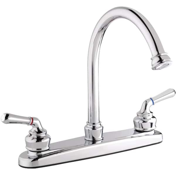 KEENEY Belanger 2-Handle Standard Kitchen Faucet in Polished Chrome