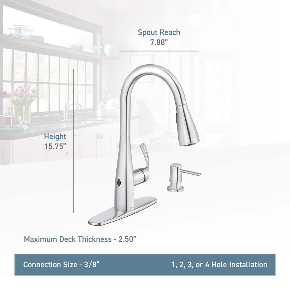 Essie Stainless Steel Touchless Pull-Down Kitchen Faucet with Soap Dispenser