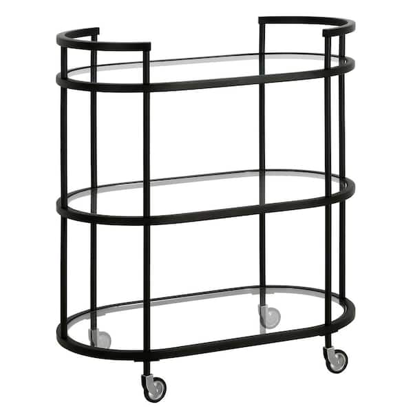 Leif Blackened Bronze Round Bar Cart