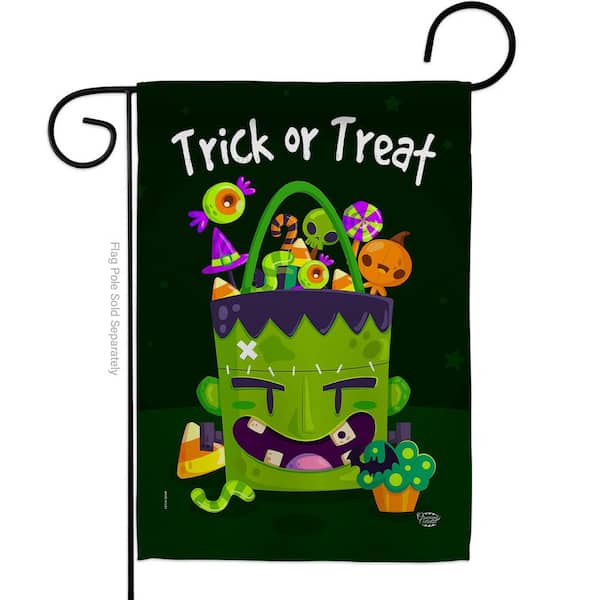 Ornament Collection 13 in. x 18.5 in. Sweet Monster Treat Garden Flag Double-Sided Fall Decorative Vertical Flag