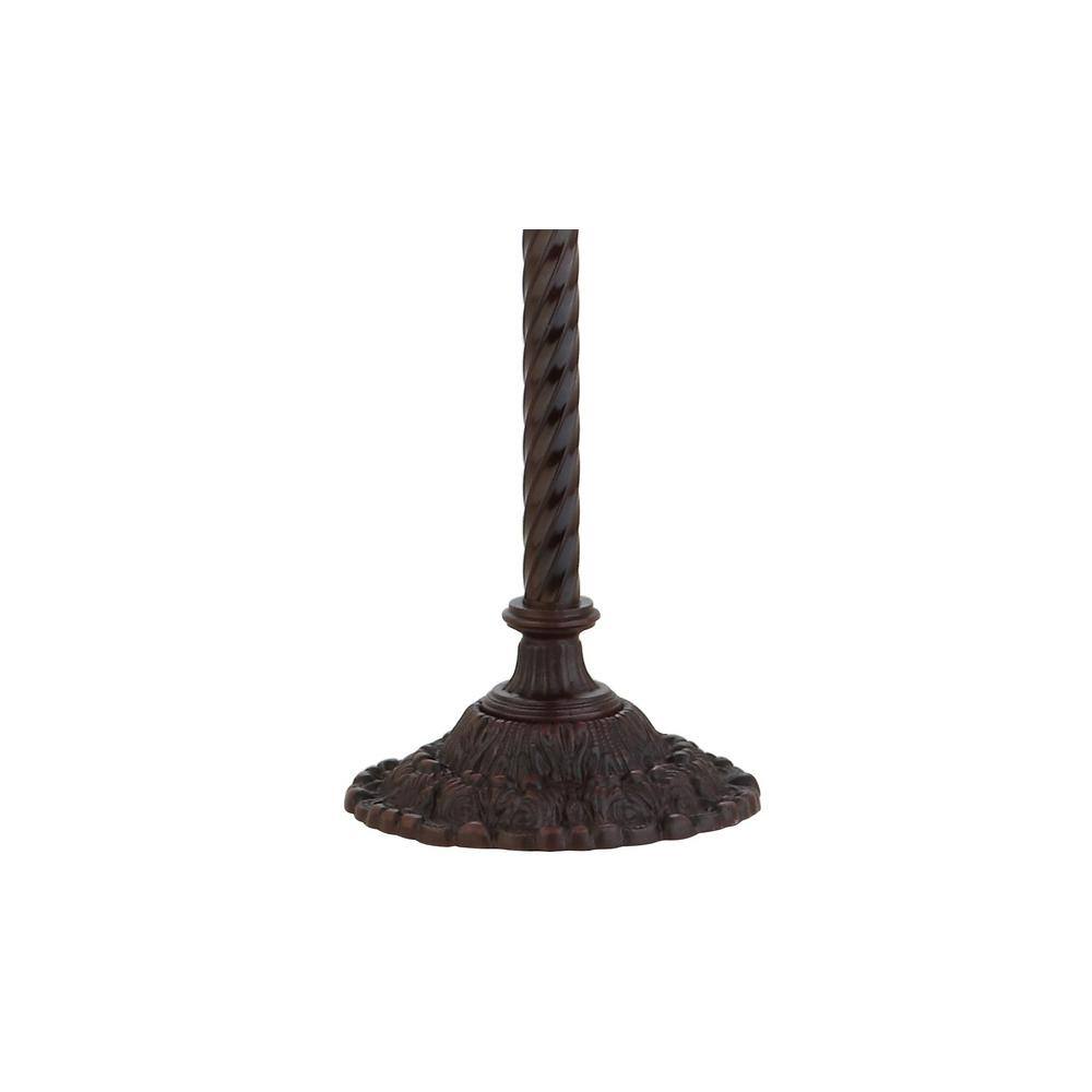 Botanical Tiffany-Style 71" Bronze Stained Glass Torchiere Lamp