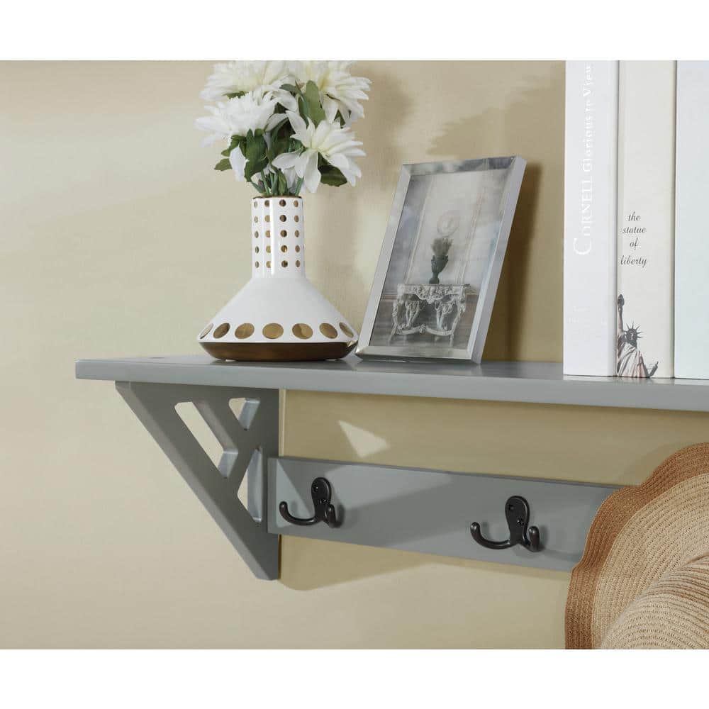 Coventry 36" Gray Wood Hall Tree with Storage Bench