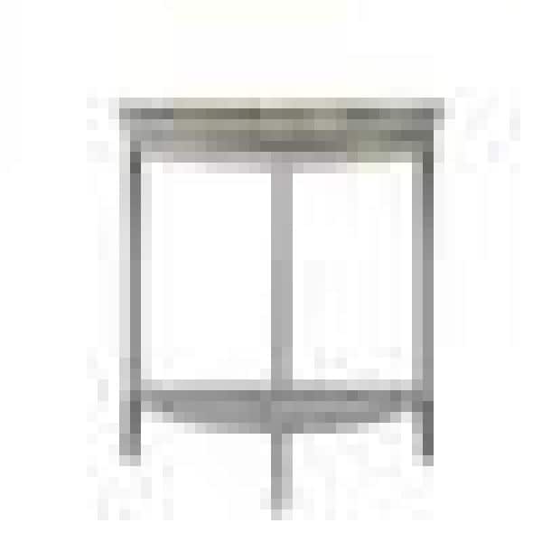 Modern Gray and Brown Demilune Console Table with Storage Shelf