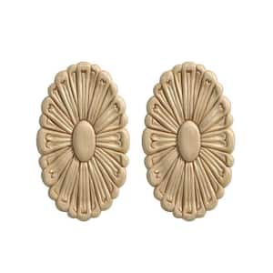 13641PK 7/32 in. x 3-5/16 in. x 5-3/4 in. Birch Small Rosette Onlay Ornament Moulding (2-Pack)