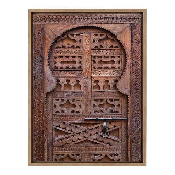 Kate and Laurel Sylvie Morocco Marrakech Door II by Golie Framed Canvas Culture Art Print 24 in. x 18 in.