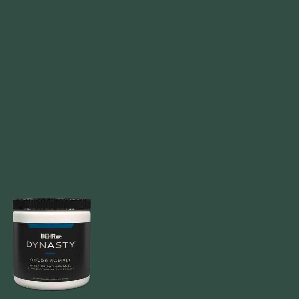 BEHR DYNASTY 8 oz. #ECC-51-3 Hidden Forest Satin Enamel Stain-Blocking  Interior/Exterior Paint and Primer Sample DY62316 - The Home Depot