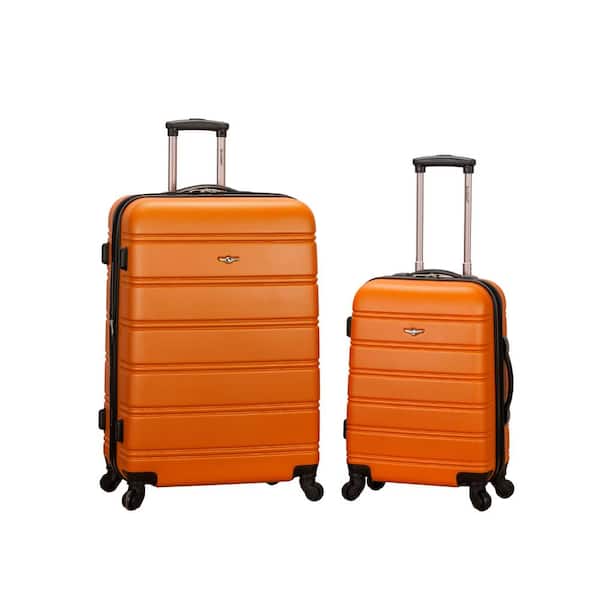 Rockland Melbourne Expandable 2-Piece Hardside Spinner Luggage Set, Orange
