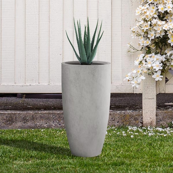 Tremont Tall Round Tapered Planter™ - Concrete Gray 2 Pack
