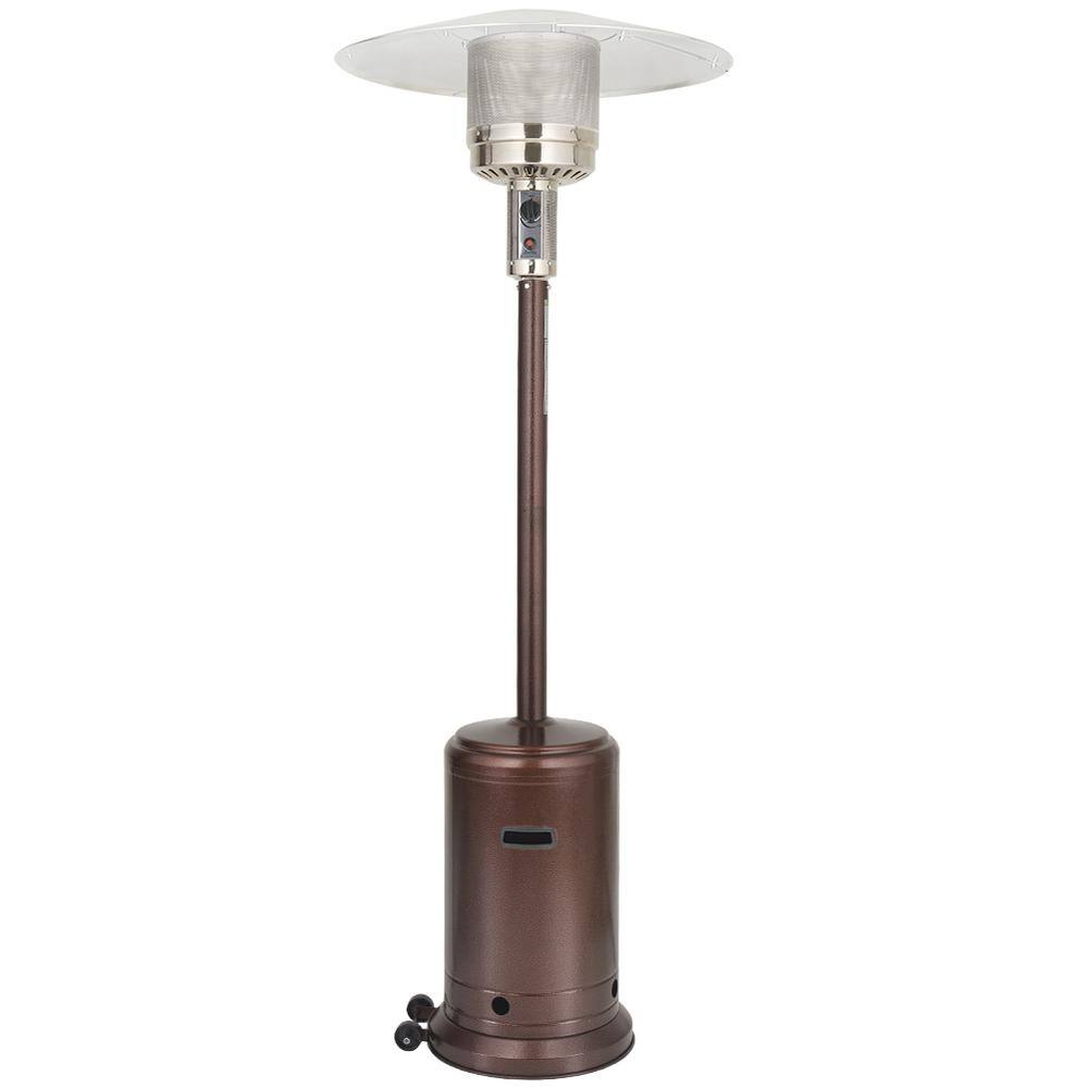 KEZATO 46,000 BTU Propane Outdoor Patio Heater with Cover and Wheels for Residential or Commercial Use 87 Inches Bronze 