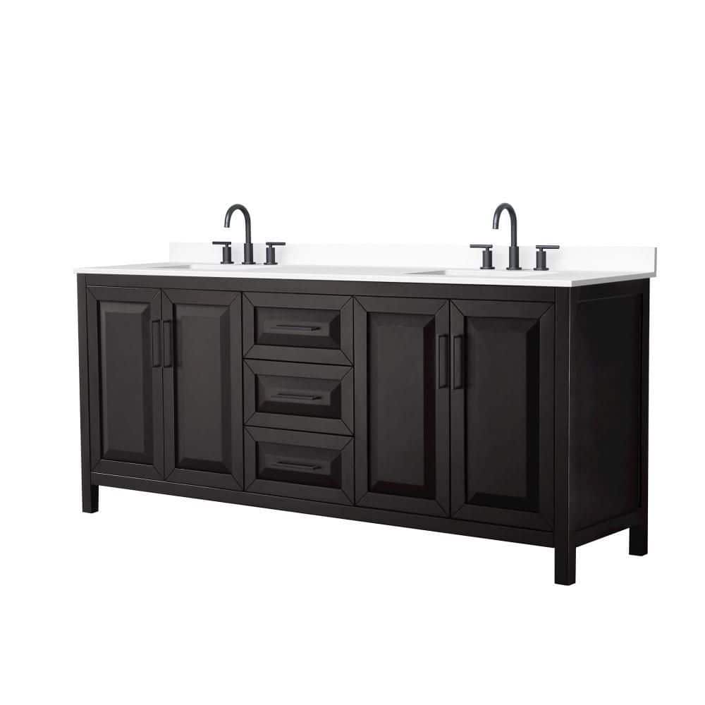Daria 80 in. Double Freestanding Dark Espresso Bath Vanity with Top price history on PriceWatchPro