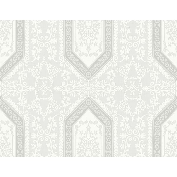 CASA MIA Oriental Allover Light Grey Paper Strippable Wallpaper Roll ( Cover 60.75 sq. ft. )