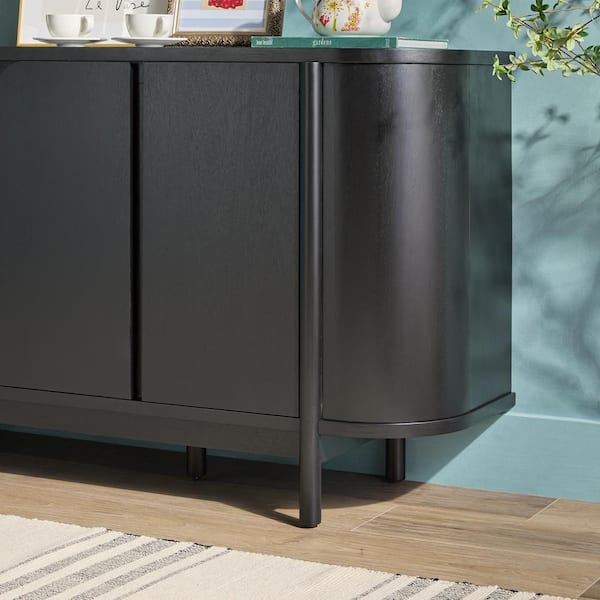 Walker Edison Furniture Company Modern Black MDF 70 in