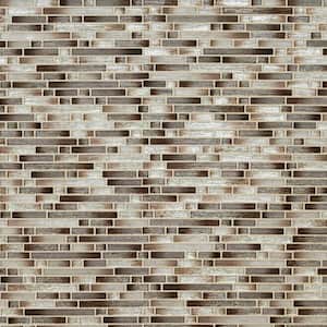Burnished Sunset Interlocking 12 in. x 12 in. Glossy Glass Metal Look Wall Tile (9.8 sq. ft./Case)